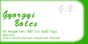 gyorgyi bolcs business card